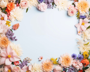 Fototapeta premium Mother's Day card. International Women's Day. Flowers backdrop.