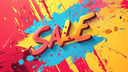 Summer bargain poster with a splash of color and a standout sale emblem