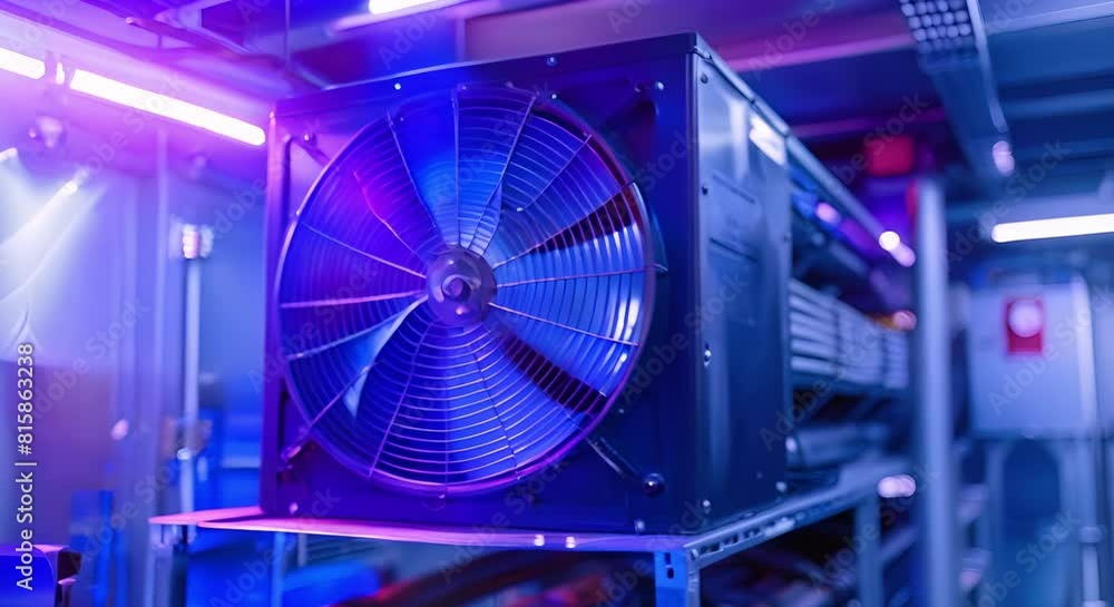 Poster concentrate on heat exchanger in condenser unit for optimal performance. concept heat exchanger, con