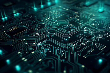 Abstract technology circuit digital line electronic network data innovation concept background.