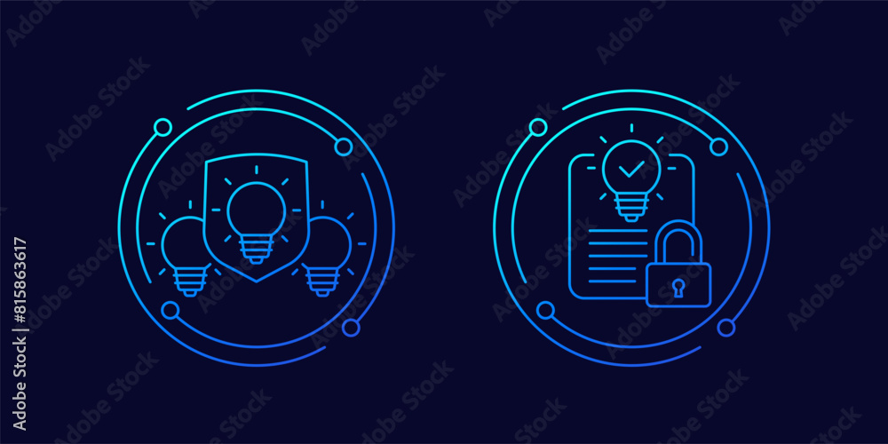 Canvas Prints patent protection icons in linear design