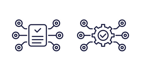 project line icons on white, vector