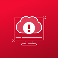 upload failure or cloud error vector icon