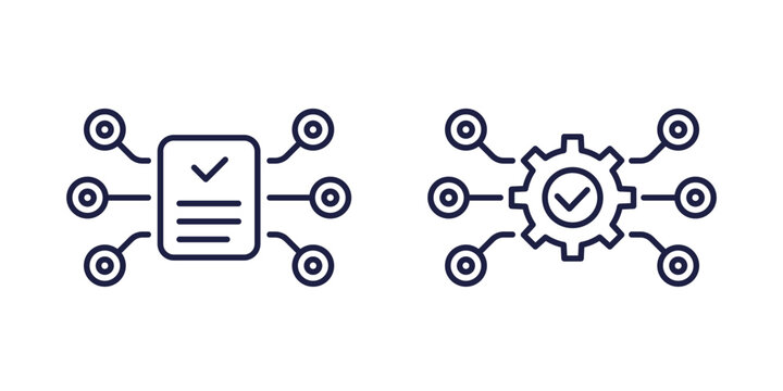 project line icons on white, vector