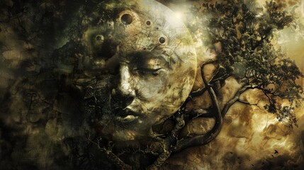 Magical Deer In The Forest Under The Moon