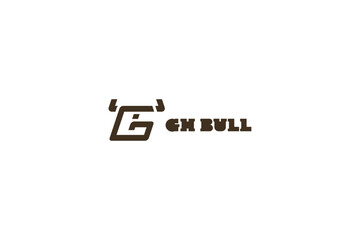 Template logo design solution with G and H monogram and bull image