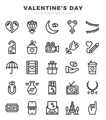 Set of Valentine'S Day icons. Vector Illustration.
