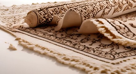 Exquisite Handmade Cotton Rug Adorned with Traditional Patterns for Elegant Floor Decor. Concept Handmade Rugs, Traditional Patterns, Cotton, Elegant Decor, Floor Adornments