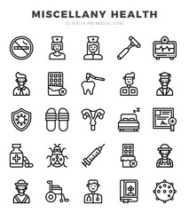 MISCELLANY HEALTH icons set. Vector illustration.