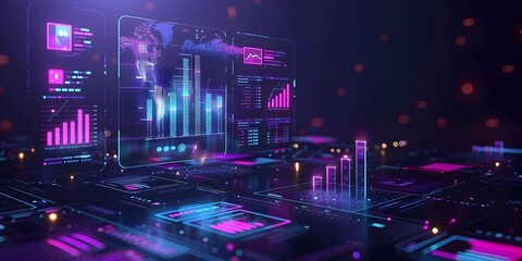 Obraz premium Cutting Edge Digital Tools for Real Time Business Analytics and Insights Driving Success and Achievement