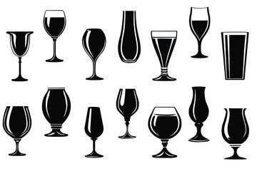 Glass silhouette vectors