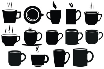 Obraz premium coffee mug silhouette vectors