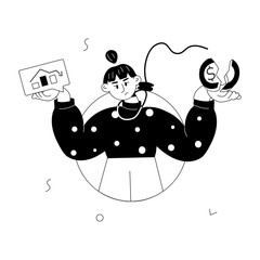 A customizable doodle mini illustration of economic crisis 