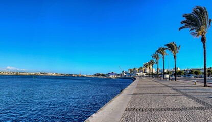 Fototapeta premium Portimao waterfront, coastline, Arade River, Portugal
