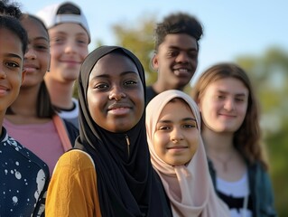 a group of multicultural young people advocating 