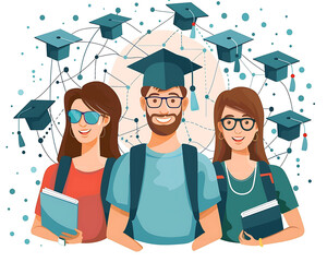 College students thinking about their graduation