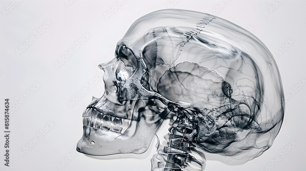 Poster minimalist x-ray cranium with elegant geometric precision