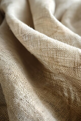 Elegant soft light on textured woven fabric, Generative AI