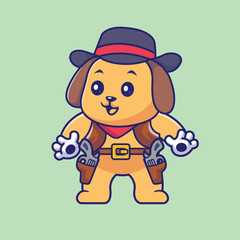 Cowboy dog logo design, vector logo design, illustration 