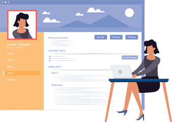 Girl updating her profile picture on resume.