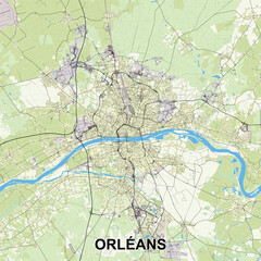 Orléans, France map poster art