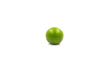 Green lemon on a white background