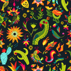 Mexican symbols design template of traditional vector image