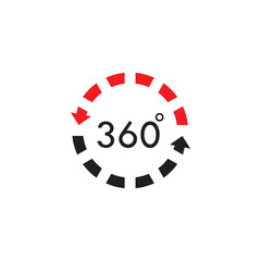 360 Degree View Related Vector Icons design template