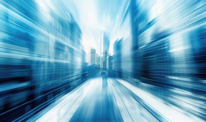 Obraz premium Urban mosaic, abstract blue glass metropolis