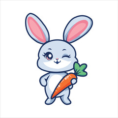 Cute rabbit logo design, vector logo design, illustration 