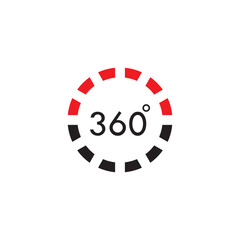 360 Degree View Related Vector Icons design template