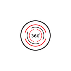 360 Degree View Related Vector Icons design template