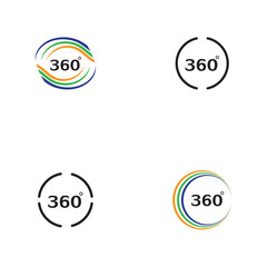 360 Degree View Related Vector Icons design template