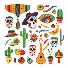 Mexican symbols design template of traditional vector image