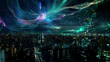 Obraz premium Background digital network in the world