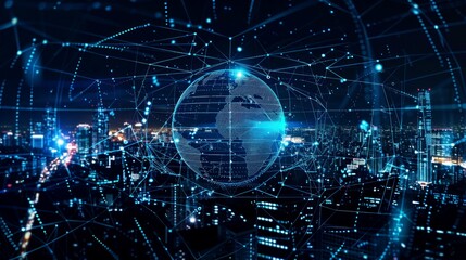 Obraz premium Background digital network in the world