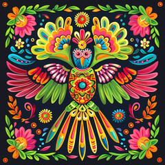 Mexican symbols design template of traditional vector image