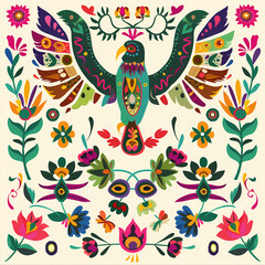 Obraz premium Mexican symbols design template of traditional vector image