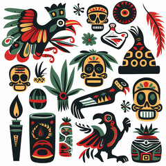 Obraz premium Mexican symbols design template of traditional vector image
