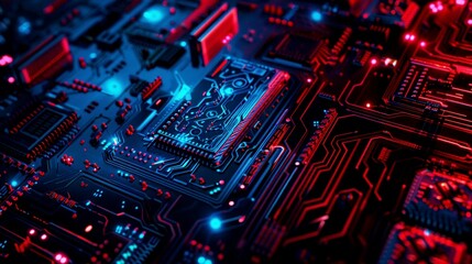 Obraz premium background pcb digital computer