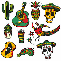 Mexican symbols design template of traditional vector image