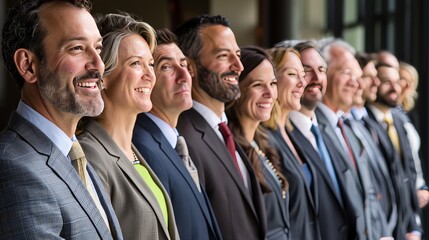 Obraz premium A diverse group of people smiling.