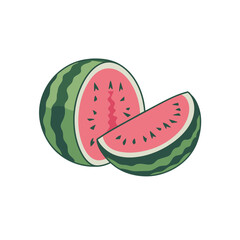 Watermelon Doodle Art: Refreshing Illustration of a Summer Fruit