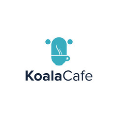 koala cafe simple sleek creative geometric modern logo design © amiy19181
