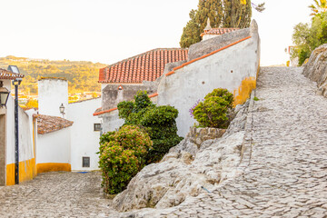 Ancient streets of Obidos village, portugal