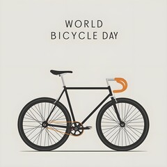 flat design world bicycle day illustration