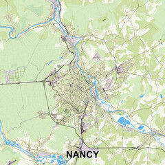 Nancy, France map poster art