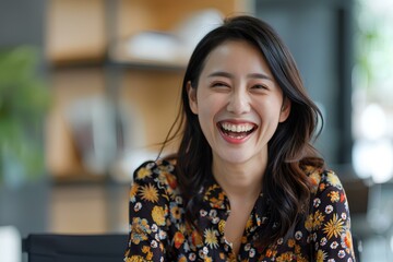 a beautiful Asian woman smiling