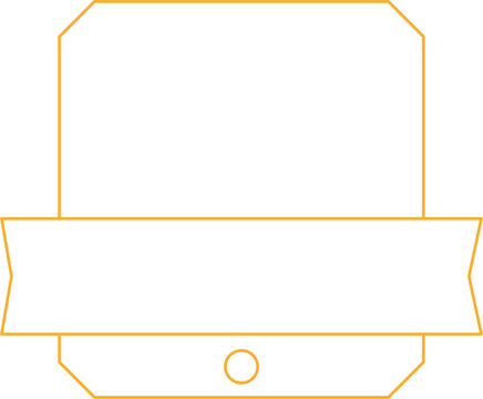 Rectangle Badge Logo Outline Design Element Vector