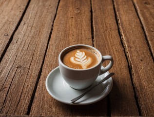 A cup of hot coffee 